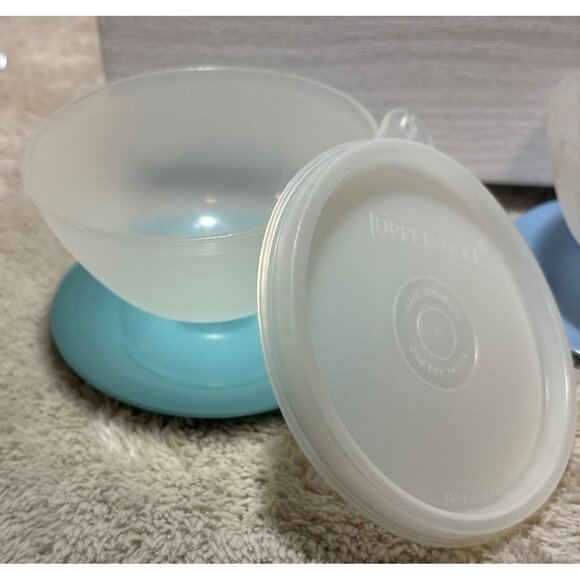 Tupperware Dessert Pudding Parfait Cups Lids & Pastel Base Set of 4 - Picture 5 of 9